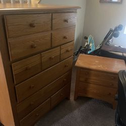 Wood Dresser and Nightstand 