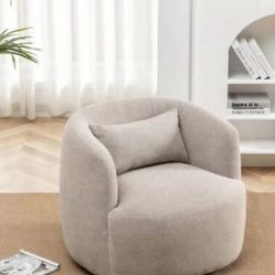 Boucle Fabric Swivel Arm Chairs 