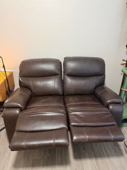 2-Seater Leather Reclining Couch -