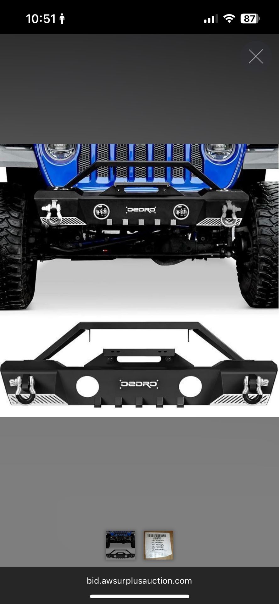 Jeep Front Bumper New