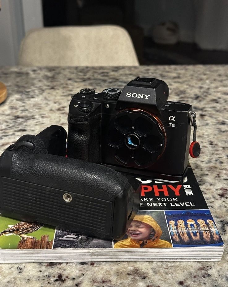 Sony A7III Camera Body With Grip Extender, Battery Grip, Strap, Etc...