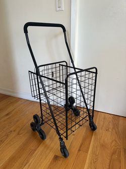 Shopping Cart with Stair Climbing Wheels Granny Push Cart Collapsible