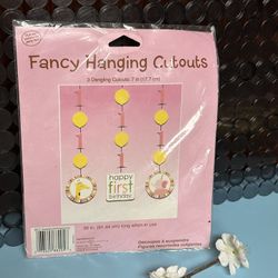 First Birthday Girls Party Decoration fancy Dangling Hanging Cutouts