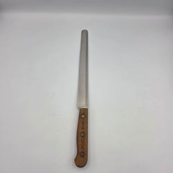 Vintage Chicago Cutlery Wood Handle BT10 Serrared Bread Knife Kitchen 10" Blade