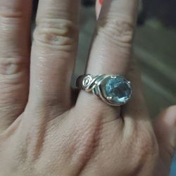 Sterling Silver Aquamarine Ring