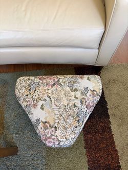 Triangular Floral Tapestry Ottoman