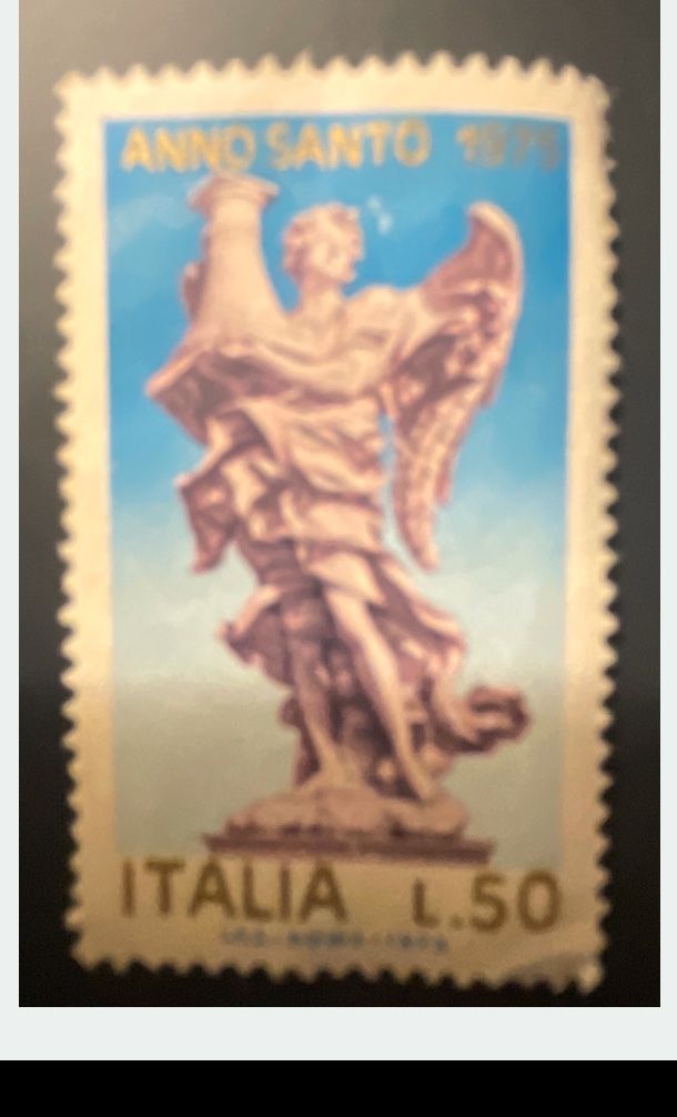 1975 Angel Holding Column 1.50 Italy Stamp