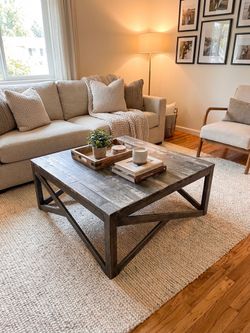 Rustic wood coffee table