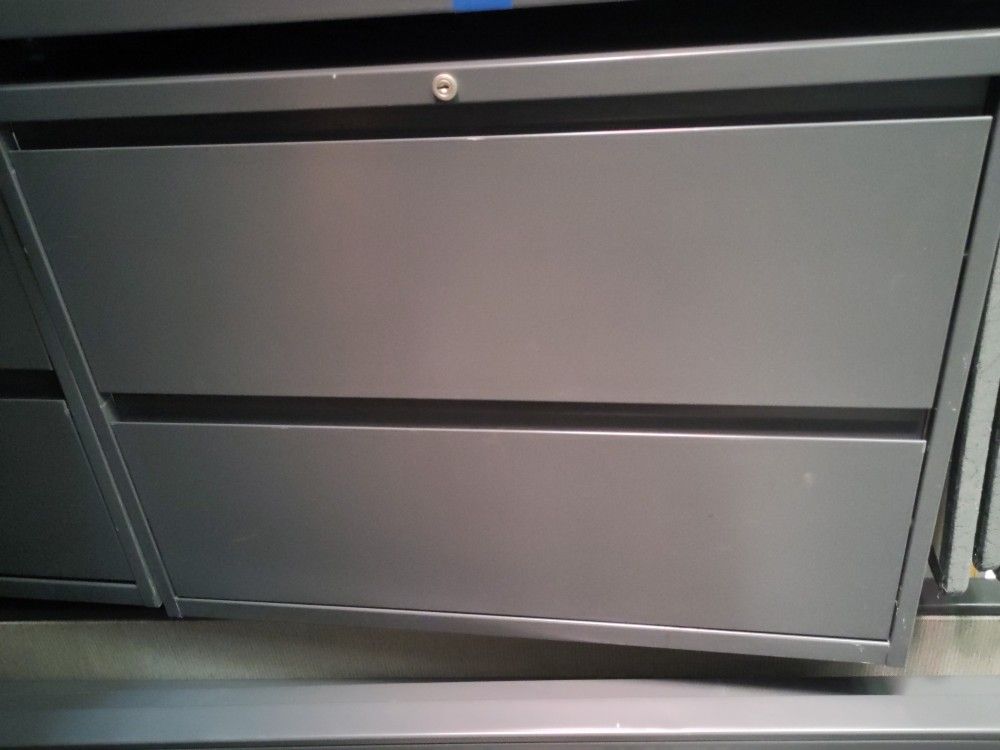 10x Matching Grey 2-drawer Lateral Steel Locking File Cabinet Storage 36" 3ft W Delivery Possible