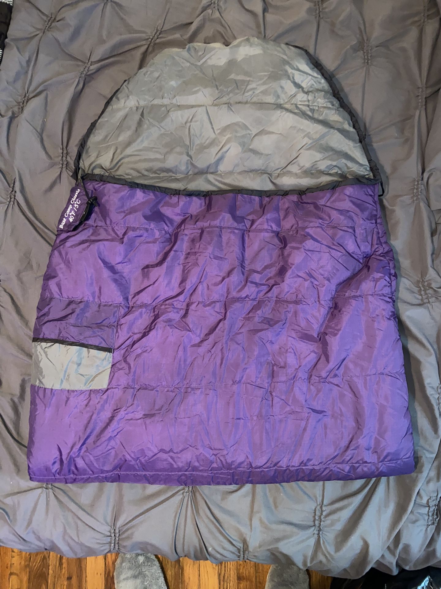 L L Bean Purple Base Camp Classic Camping Sleeping Bag 