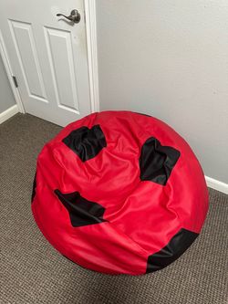 Soccer bean bag red black colour