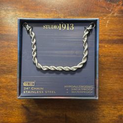 Studio 1913 24” Stainless Steel Rope Chain Necklace
