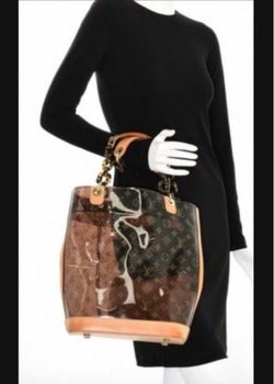 NE Monogram Vinyl Ambre Purse Handbag Satchel Shoulder Tote Bag Vacation Beach Travel