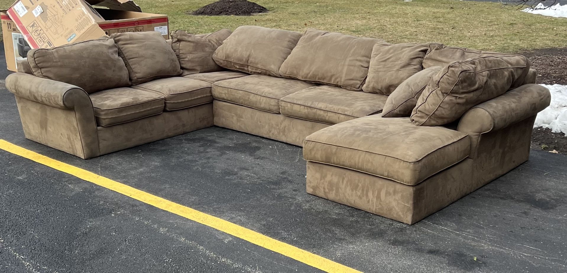 Brown Sectional Couch Set With Pull Out Bed 