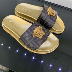 New Versace Slides -Fendace Collection Size 11= Size 44 $950