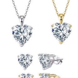 Heart Necklace & Earrings Set