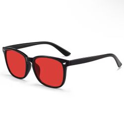 NEW Anti Blue Light Unisex Glasses with Red Tinted Lenses 