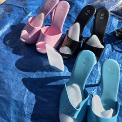 Size 6- 8 Heels Blue, Black Or Pink
