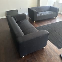 2 black couches
