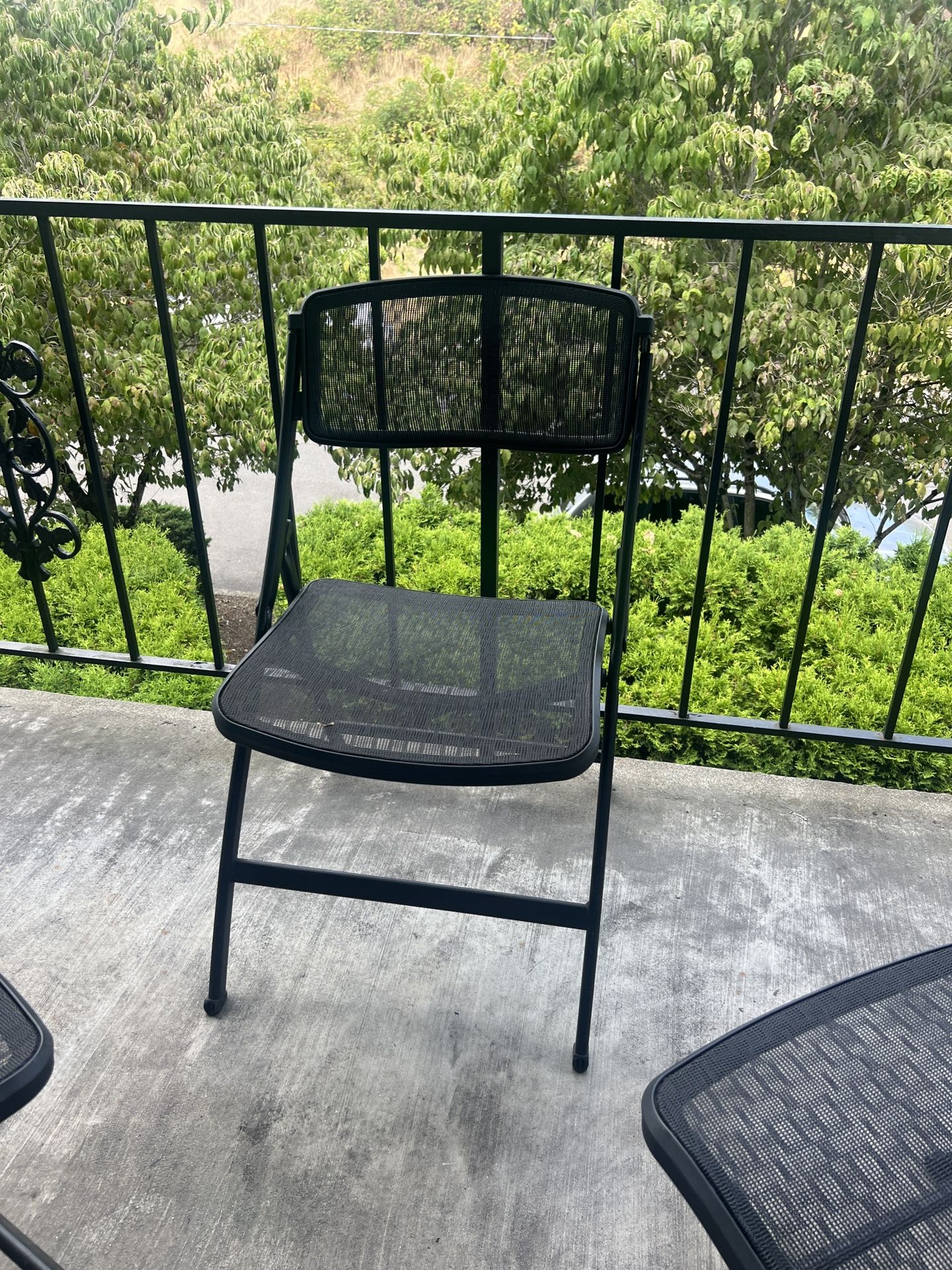Black Mesh Metal Patio Folding Chairs