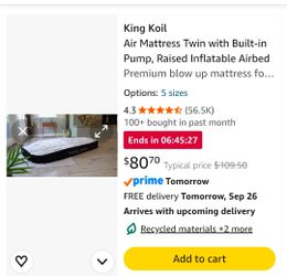 Air mattress TWIN 16'
