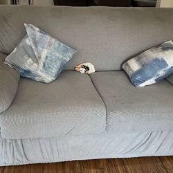 2 Asheley’s Couches  Black —With Grey Covers  