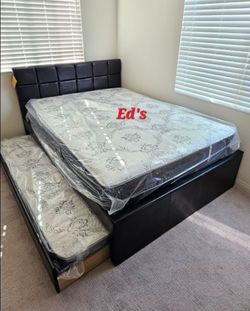 BRAND NEW FULL/TWIN TRUNDLE BED WITH MATRESS INCLUDED $489