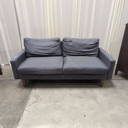 Gray Fabric L-Shaped Sectional Couch with Removable Cushions