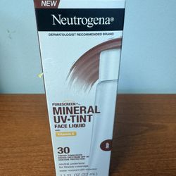 Neutrogena Purescreen+ Tinted Mineral Face Sunscreen, Deep, 1.1 fl oz