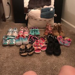 14 Pair Of Kids Shoes Size 11-12, & 2 Pair Of Boots