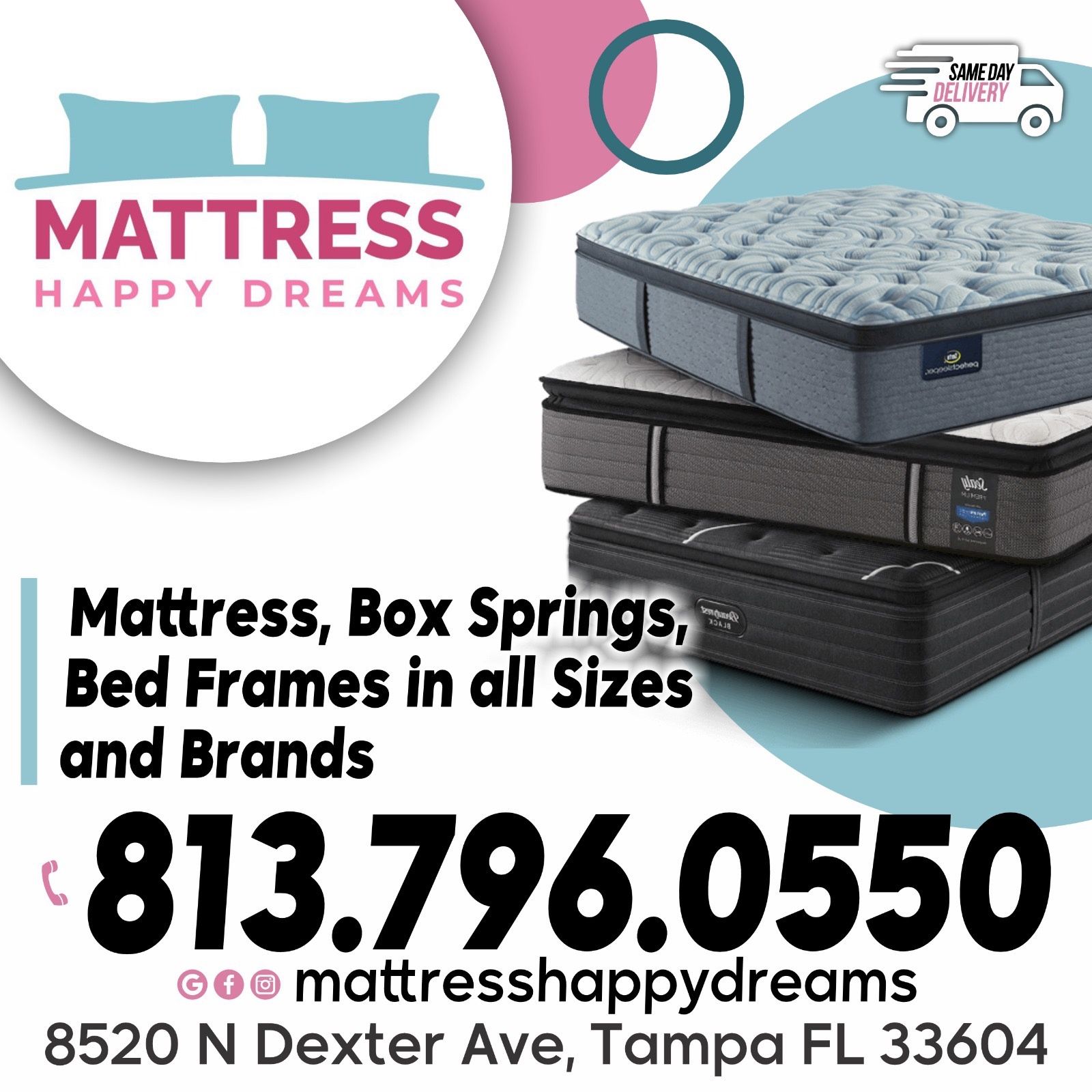 Metal Bed Frame Adjustable To Twin/Full Size Holds Up To 1000 lb. Distributed Weight 63” L. Delivery Available