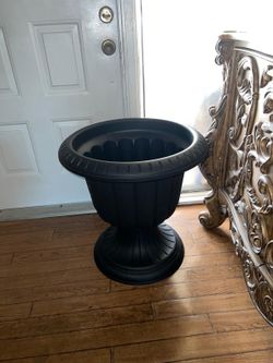 2 Oversized Black Planters