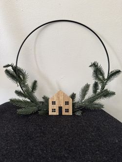 Faux Home Wreath Hoop 