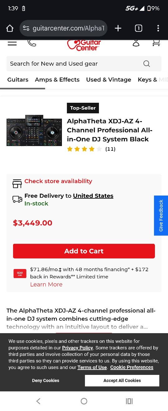 AlphaTheta XDJ-AZ 4-channel Digital DJ System