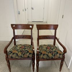 Six Wood Chairs And One Large Dining Table 