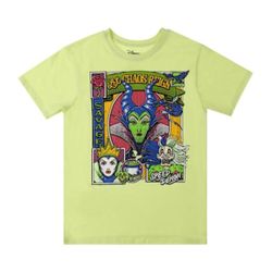 Disney Villains Maleficent Evil Queen Cruella Graphic T-Shirt Lime Green