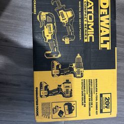 DEWALT ATOMIC 20V MAX Cordless Brushless 4 Tool Combo Kit, (2) 2.0Ah Batteries, Charger, and Bag