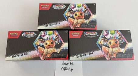 Pokémon TCG: Scarlet & Violet Prismatic Evolutions Surprise Box NEW/SEALED x3