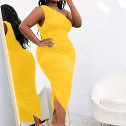 New Sexy Yellow Dress Size 1X