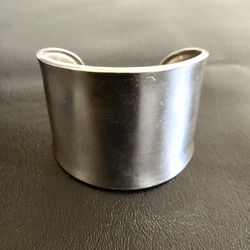 Sterling Silver 925 Taxco Mexico 1 7/8" Wide Smooth Cuff Bracelet Heavy 38.28g 6" Wrist Boho 