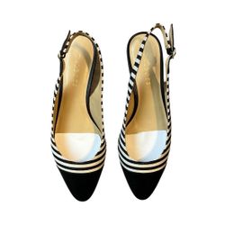 Talbots Black & White Flat Shoes Women Size 8