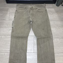 Y2K 2000s Levi’s 511 34 x 32 Faded Beige Stone Wash Straight Baggy Denim Jeans