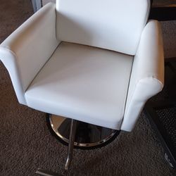 2 White Salon Chairs.. 