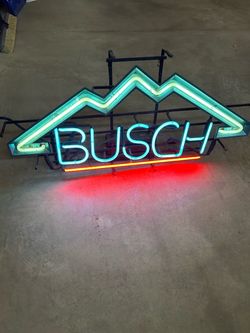 Busch Beer Neon Sign with Mountain Logo