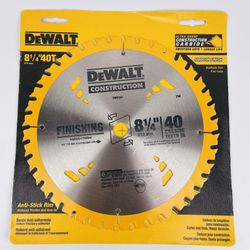 Dewalt 8-1/4" 40 Carbide Teeth Smooth Finish Construction Saw Blade DW3184 