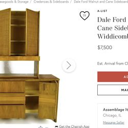 Dale ford walnut And Cane Sideboard By John Widdicomb