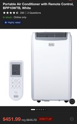 BLACK+DECKER 6000-BTU DOE 115-Volt White Vented Portable Air Conditioner Cools Under 299 Sq Ft