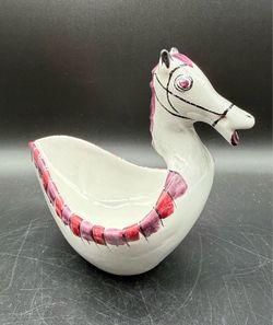 Vintage Italian Pottery Horse Trinket Dish