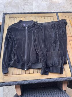 Velour Sweatpants Set Black 