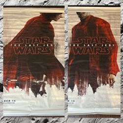 LARGE STAR WARS THE LAST JEDI 5x8ft Double Sided Kylo Ren Finn Movie Poster VINYL BANNER